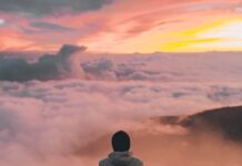 바쁜 일상 속 웰니스 문화, 작은 변화로 건강한 삶 만들기 man sitting on cliff