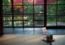 요가와 차(Tea) 문화: 수련 전후에 마시는 차 한 잔이 몸의 이완에 미치는 영향 two mugs on saucer plate on floor